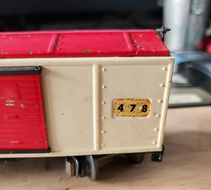 Vtg American Flyer Gauge Steel American Flyer Lines 478 White & Red Box Car