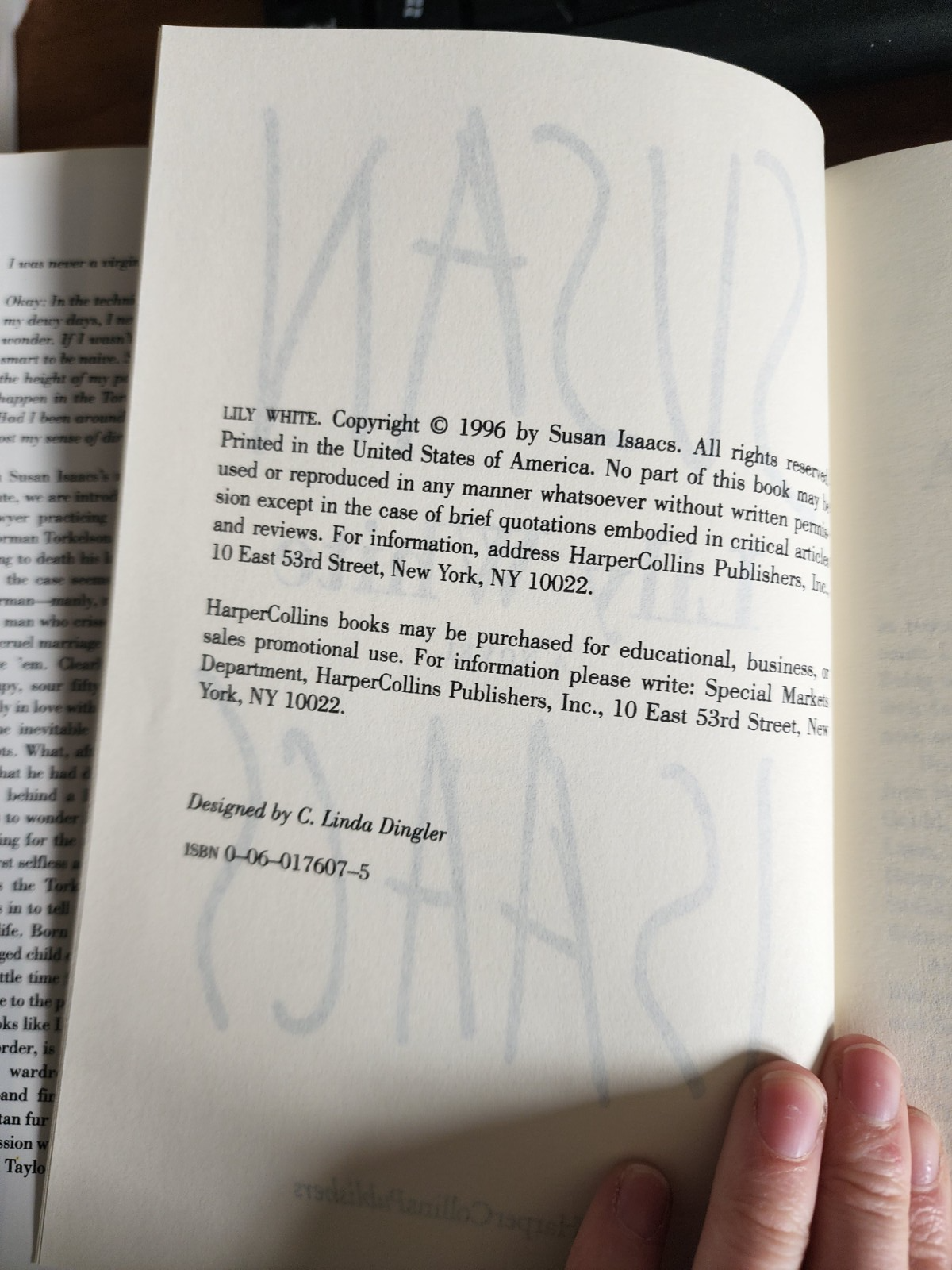 Lily White by Susan Isaacs HC, 1996