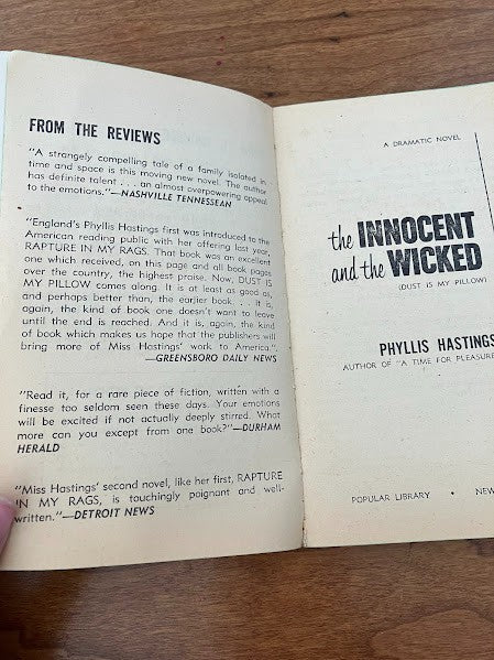 Popular Library - THE INNOCENT AND THE WICKED by Phyllis Hastings