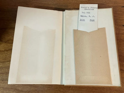 1906 THE WORLD'S FAMEOUS ORATIONS - William Jennings Bryan - 8/10 Volumes
