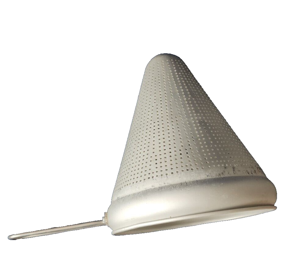 Vintage Aluminum Food Mill Cone Sieve Colander Strainer With Wood Pestle