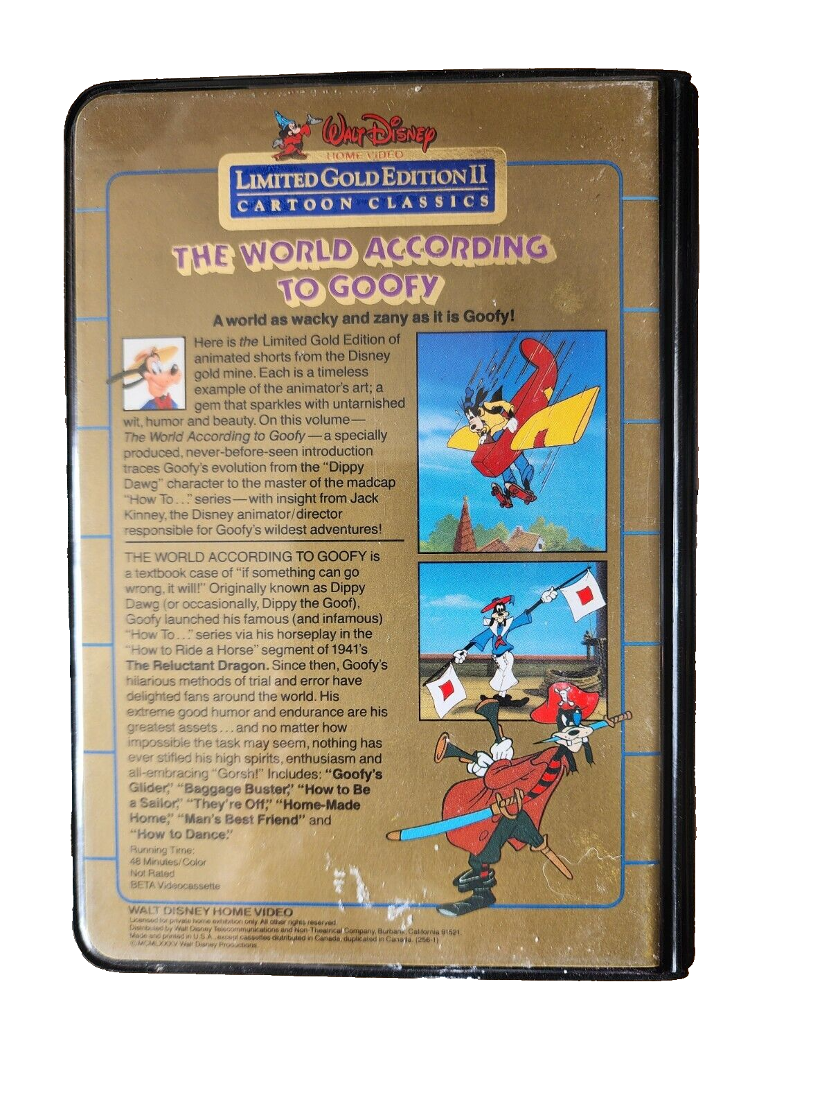 Disney Limited Gold Edition 2 The World According to Goofy BETA Tape
