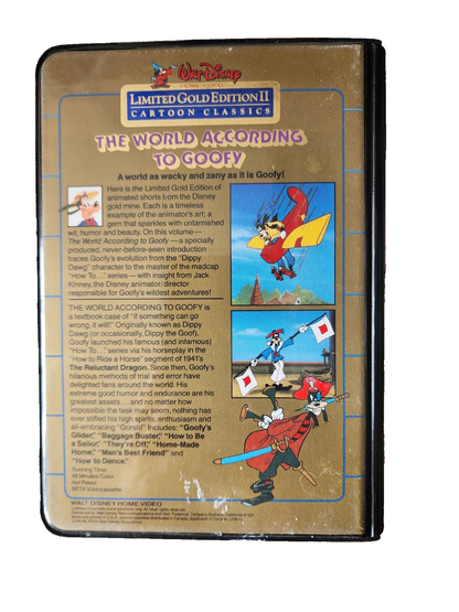 Disney Limited Gold Edition 2 The World According to Goofy BETA Tape