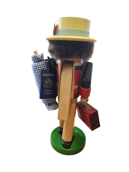 Vintage Steinbach West Germany Immigrant Wooden Nutcracker Musical Suitcase 15"