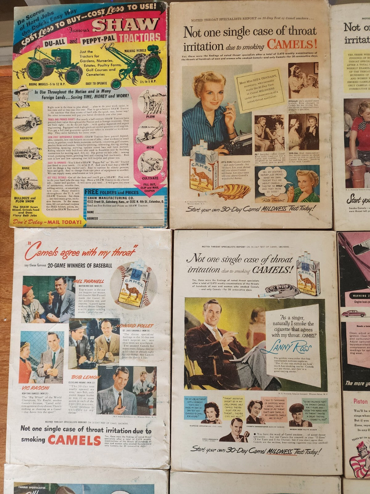 Vtg 1950's Lot Of 9 Popular Mechanics Magazines