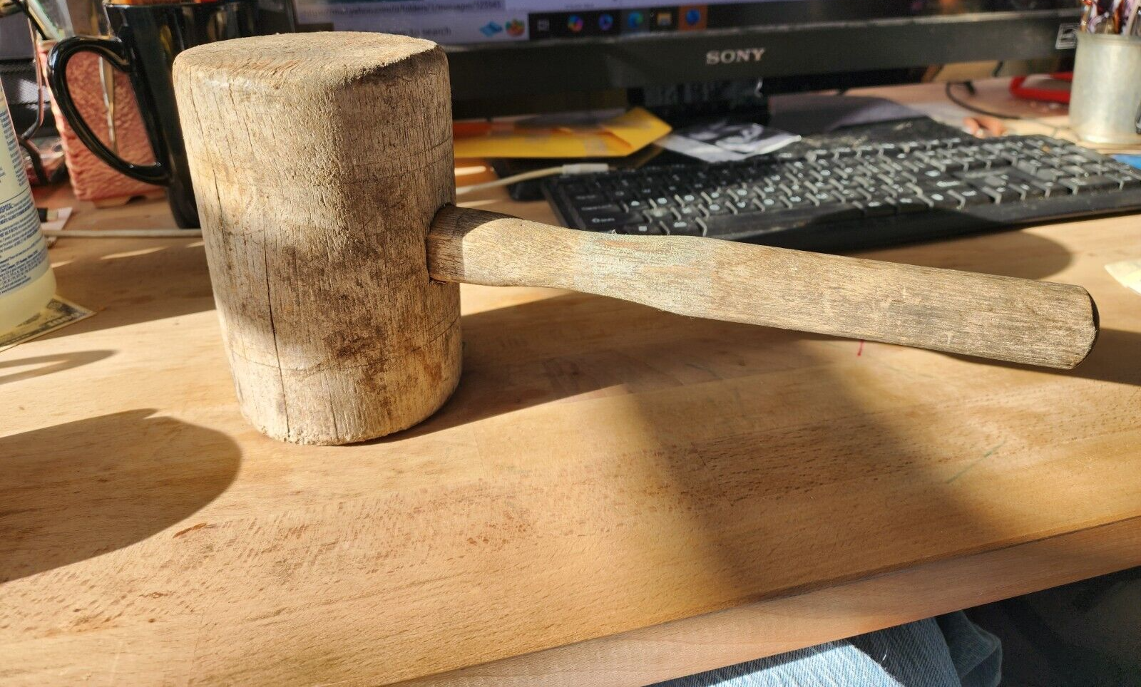 Mallet, Vtg Woodworkers / Wood Carvers Wooden Mallet