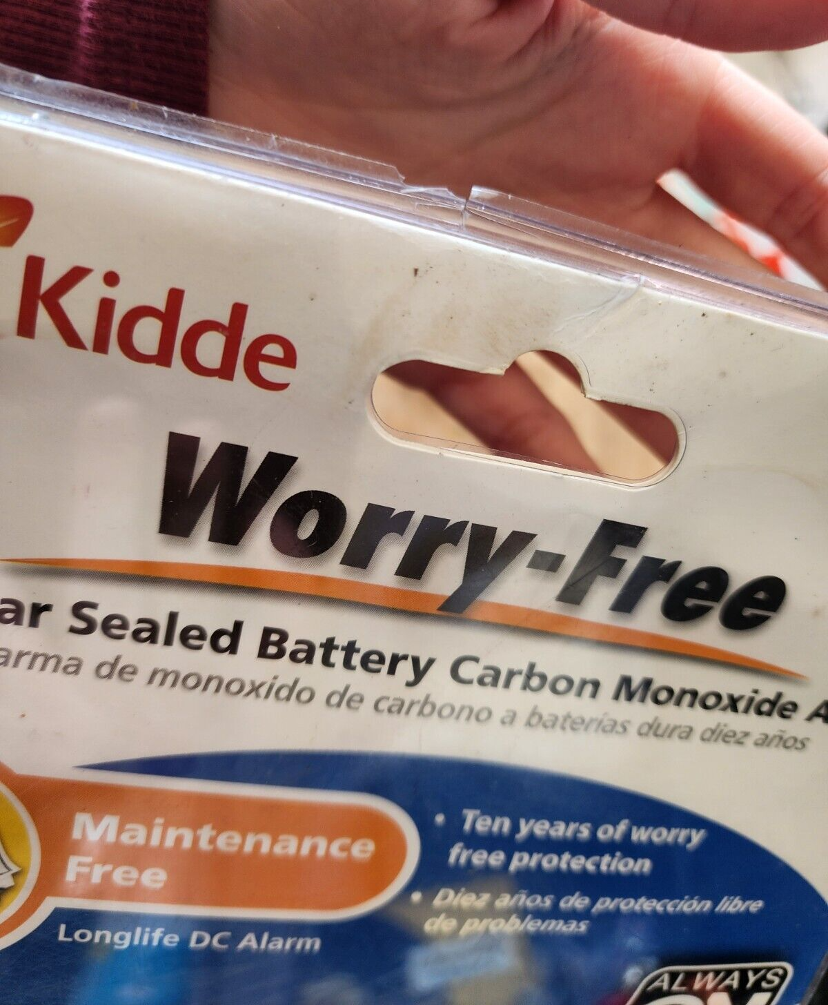 Sealed New Kidde Worry-Free Carbon Monoxide Detector Alarm 10 Year Model C3010