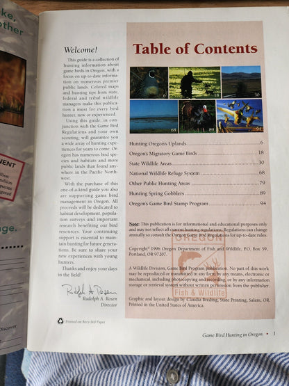 Game Bird Hunting in Oregon: A guide to public hunting opportunities