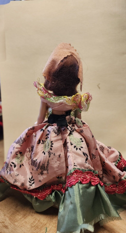 Vintage 1950s Elite Creations Dream Girl Pink Green Gown Doll Brunette