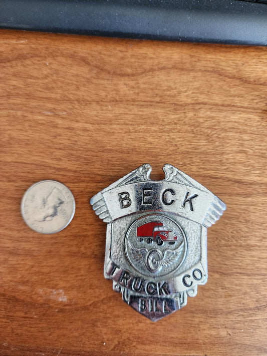 Vintage Beck Truck Co Drivers cap badge