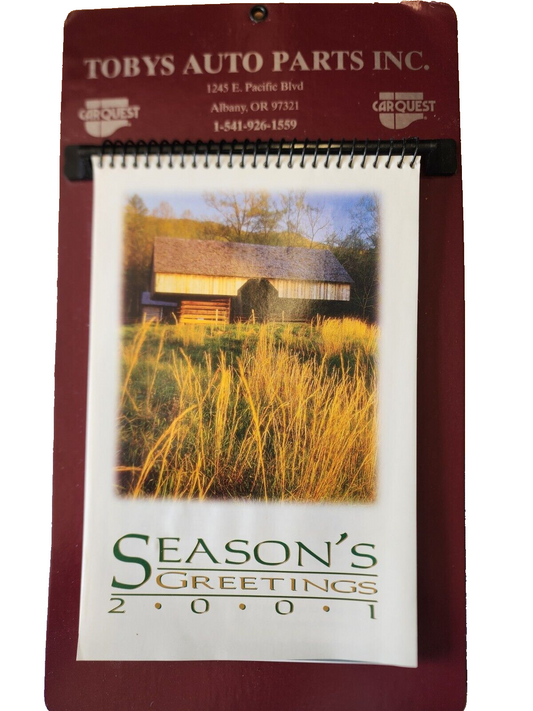 Toby's Auto Parts Inc. Season's Greetings 2001 Calendar