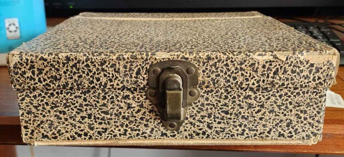 Vintage Midget Box File Orange Gold