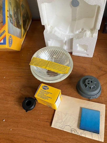 1970's Vintage Hella 5 3/4 H4 Halogen Hi/Low Beam Lights