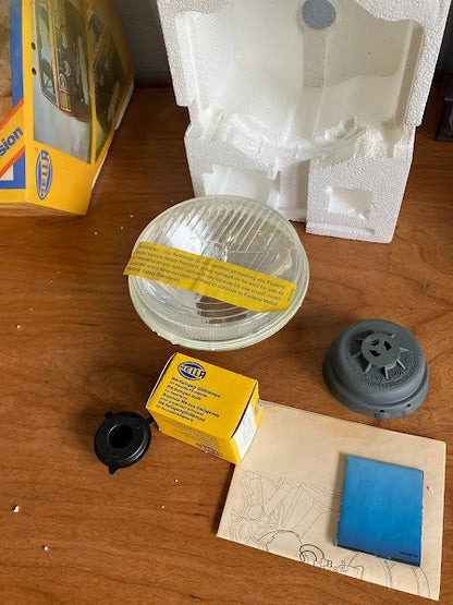 1970's Vintage Hella 5 3/4 H4 Halogen Hi/Low Beam Lights