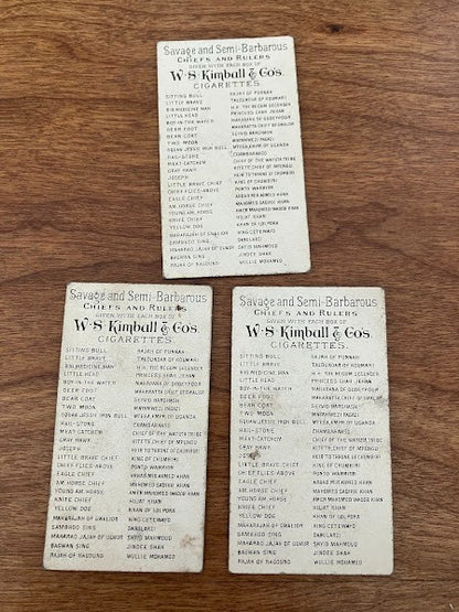 W.S. Kimball Co: Chiefs and Rulers - lot of 3