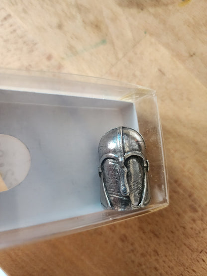 Pewter Thimble Knight Helmet
