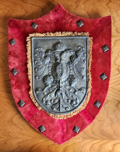 Vintage Puerto Rican Old Sa Velvet Wall Plaque Wall Art