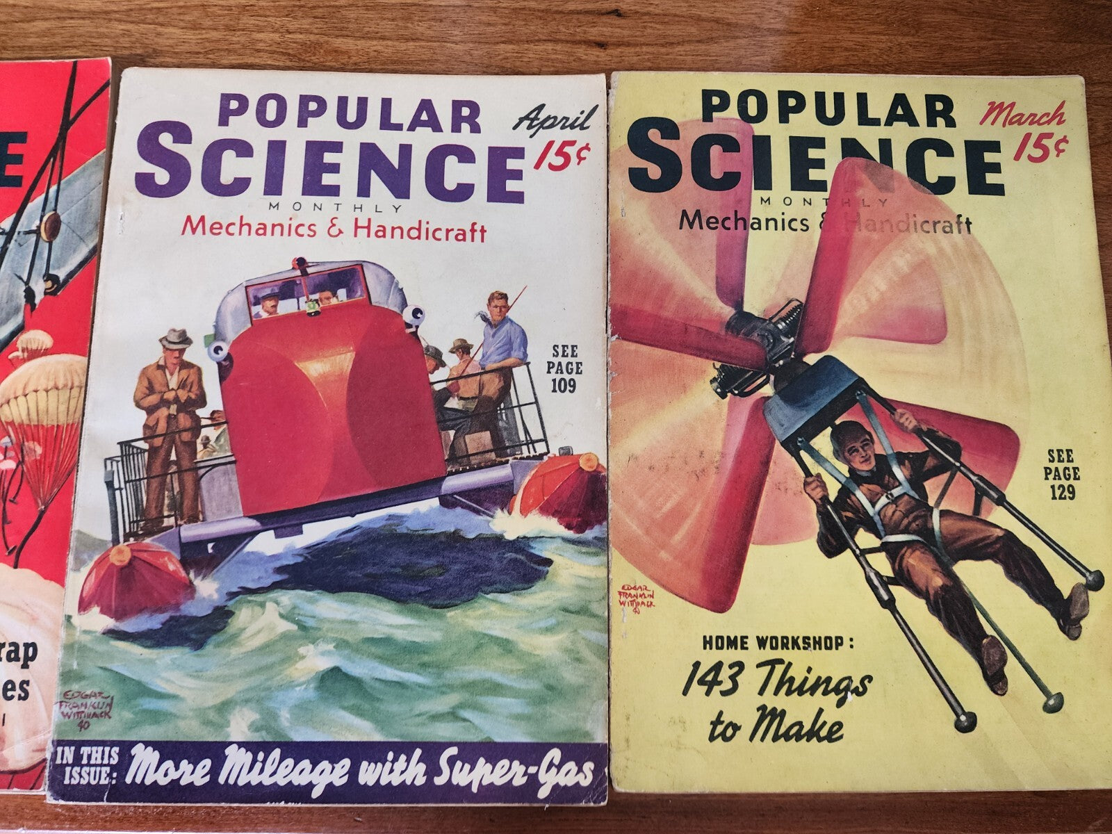 Lot of 4 Vintage Popular Mechanics Magazine From 1940
