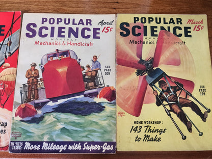 Lot of 4 Vintage Popular Mechanics Magazine From 1940