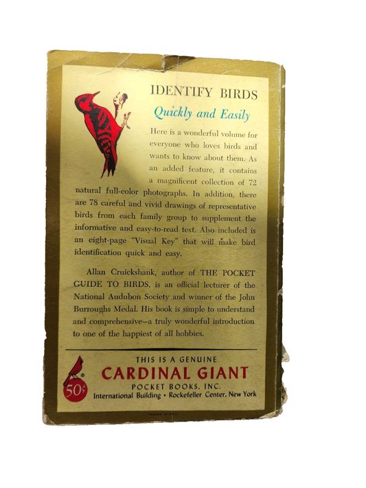 BIRDS The Pocket Guide To Birds by Allan Cruickshank 1954 vtg Paperback