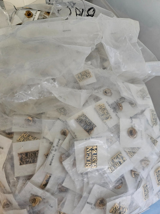 Approximately 3500 REGAN / BUSH presidential pins-Great for Wholesale or Retail