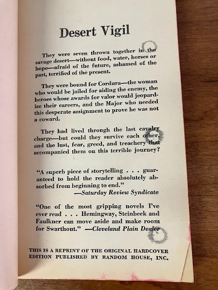 A Signet Book: They Came to Cordura By Glendon Swarthout
