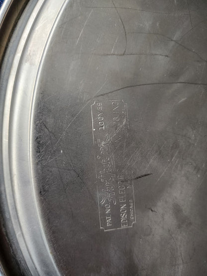 Vintage Silver-Plated Round Serving Tray with Handles 15"