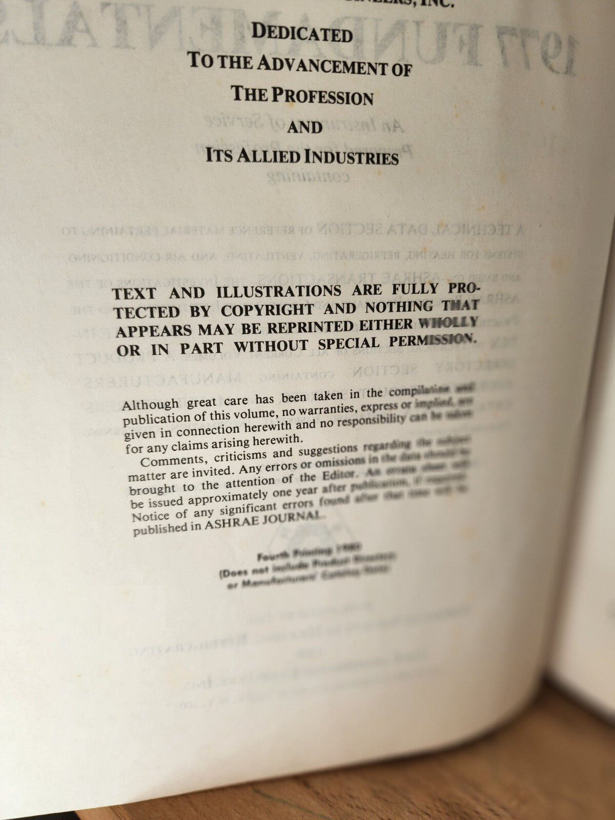 Ashrae Handbook 1977 Fundamentals Hardcover