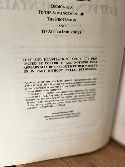 Ashrae Handbook 1977 Fundamentals Hardcover