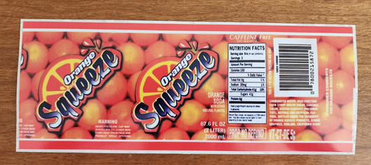 12 Fl Oz Orange Squeeze Soda Sticker Prop
