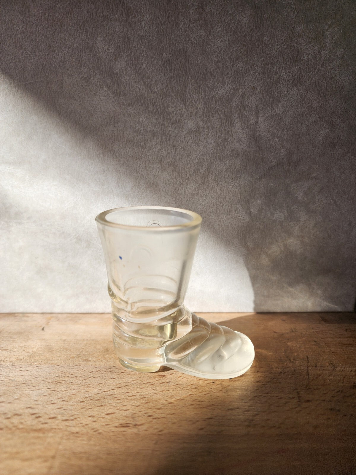 Clear Shot Glass Boot - Texas Star on bottom