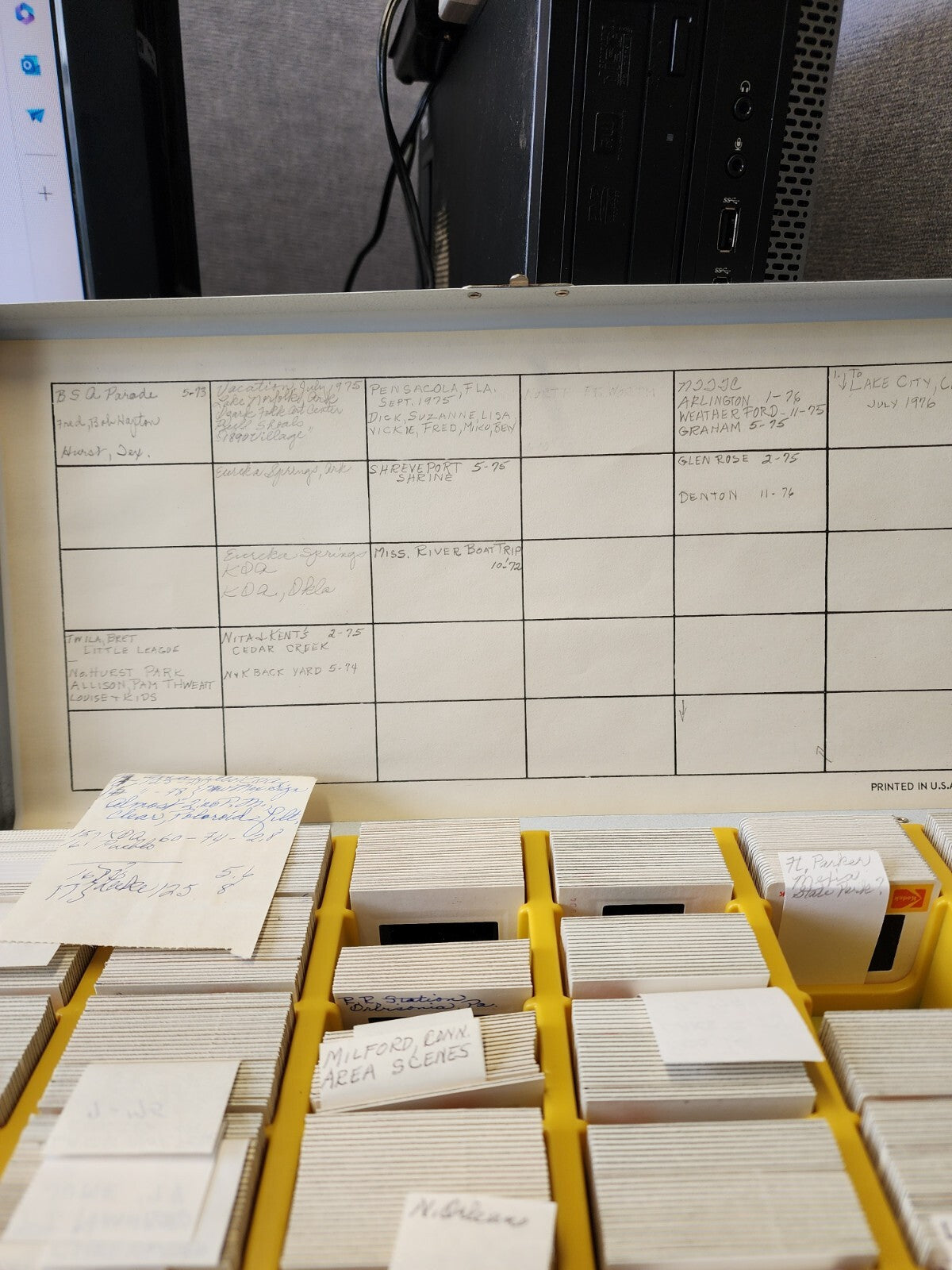 Vintage SV Smith Victor Metal Slide File Case Made In Griffith, IND USA Blue 