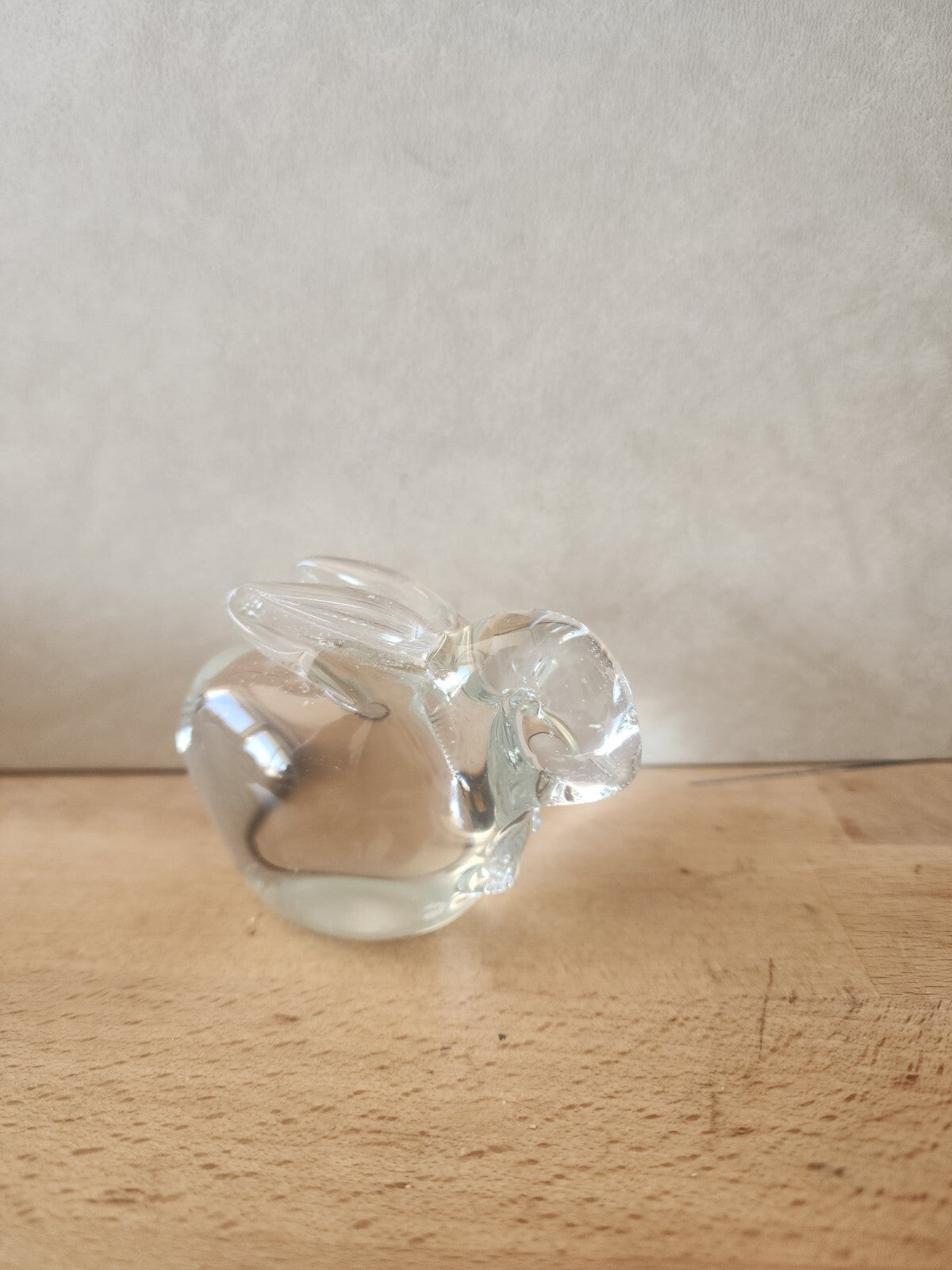 VTG Glass Rabbit Bunny Paperweight Figurine Clear