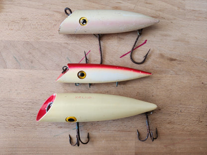 Vintage Salmon Plug 2 5" Wood Fishing Lures and 1 6" (Lot of 3)