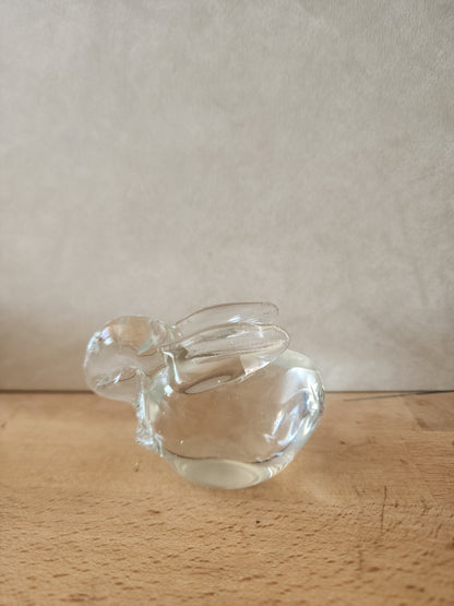VTG Glass Rabbit Bunny Paperweight Figurine Clear