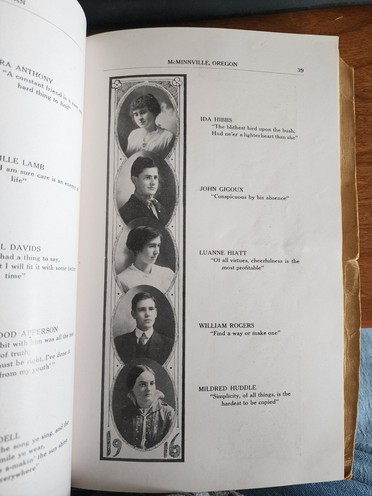 Oregon McMinnville High School Yearbook 1916 Lincolnian