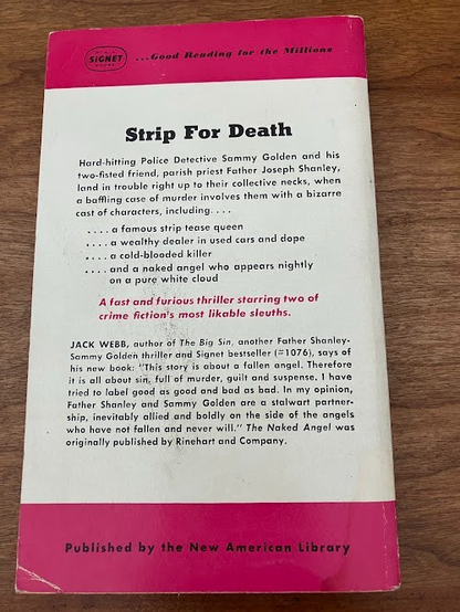 Vtg Paperbacks lot of 2 - Jack Webb's: 'The Naked Angel' & 'The Broken Doll'