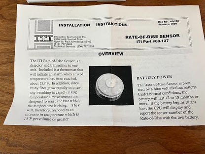 60-460-319.5 - Rate of Rise Sensor