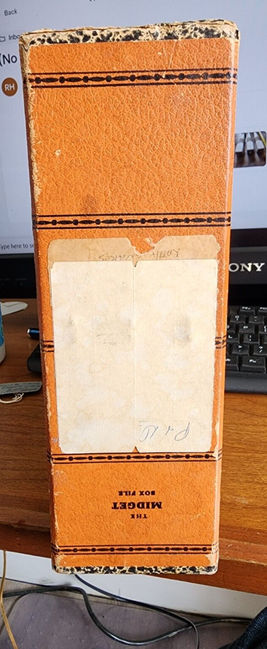 Vintage Midget Box File Orange Gold