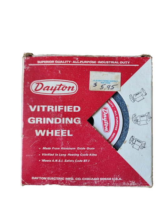 Dayton 5X591 Vitrified Grinding Wheel 6" X 3/4" X 1" 36 Coarse 5x595 Adjustable 