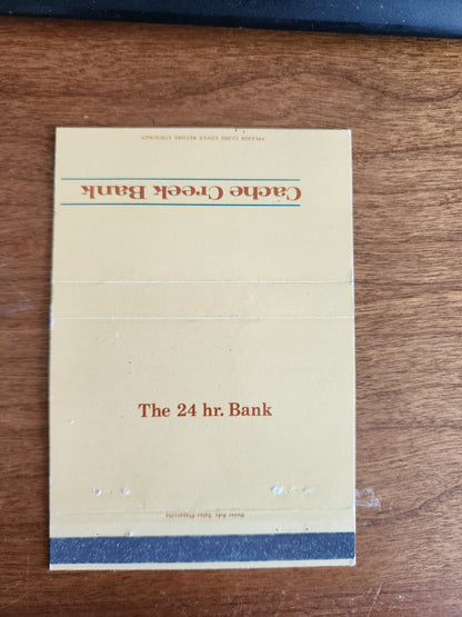 Cache Creek Bank - the 24-hour Bank Matchbook Cover