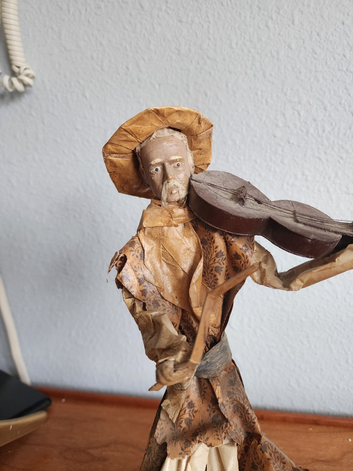 Folk Art Paper Mache Dolls - Violin & Pig