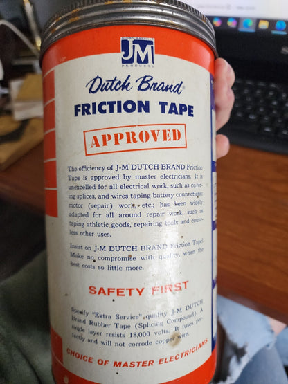 Vtg Johns-Manville Dutch Brand Friction Tape Canister