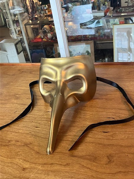 ADULT Venetian Golden Accents Beak Mask Long Nose