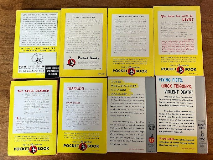 Vintage Paperbacks - Ernest Haycox - Pocket Books - Lot Of 8