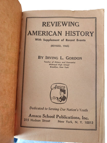 Vtg 1960 Reviewing American History - Paperback