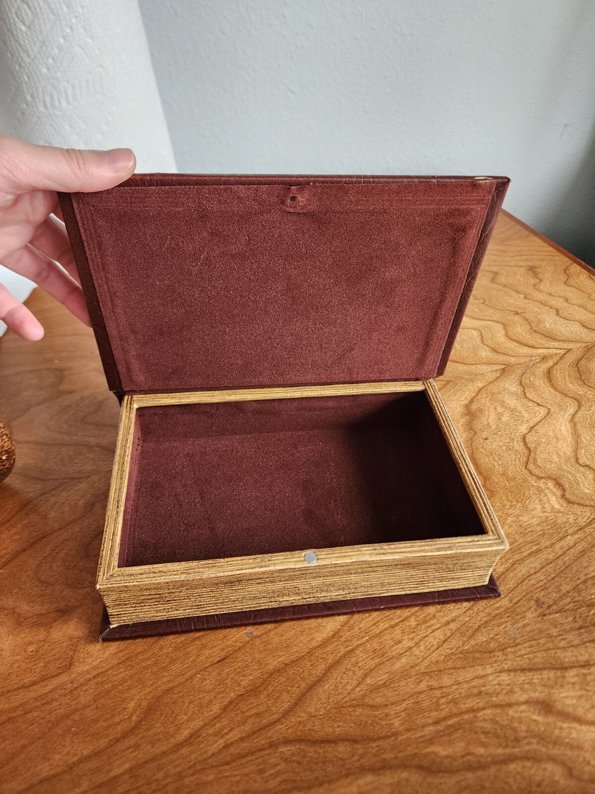 Hidden Compartment Faux Book Magnet Close