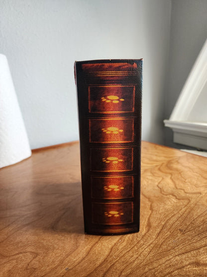 Hidden Compartment Faux Lined Book Magnet Close