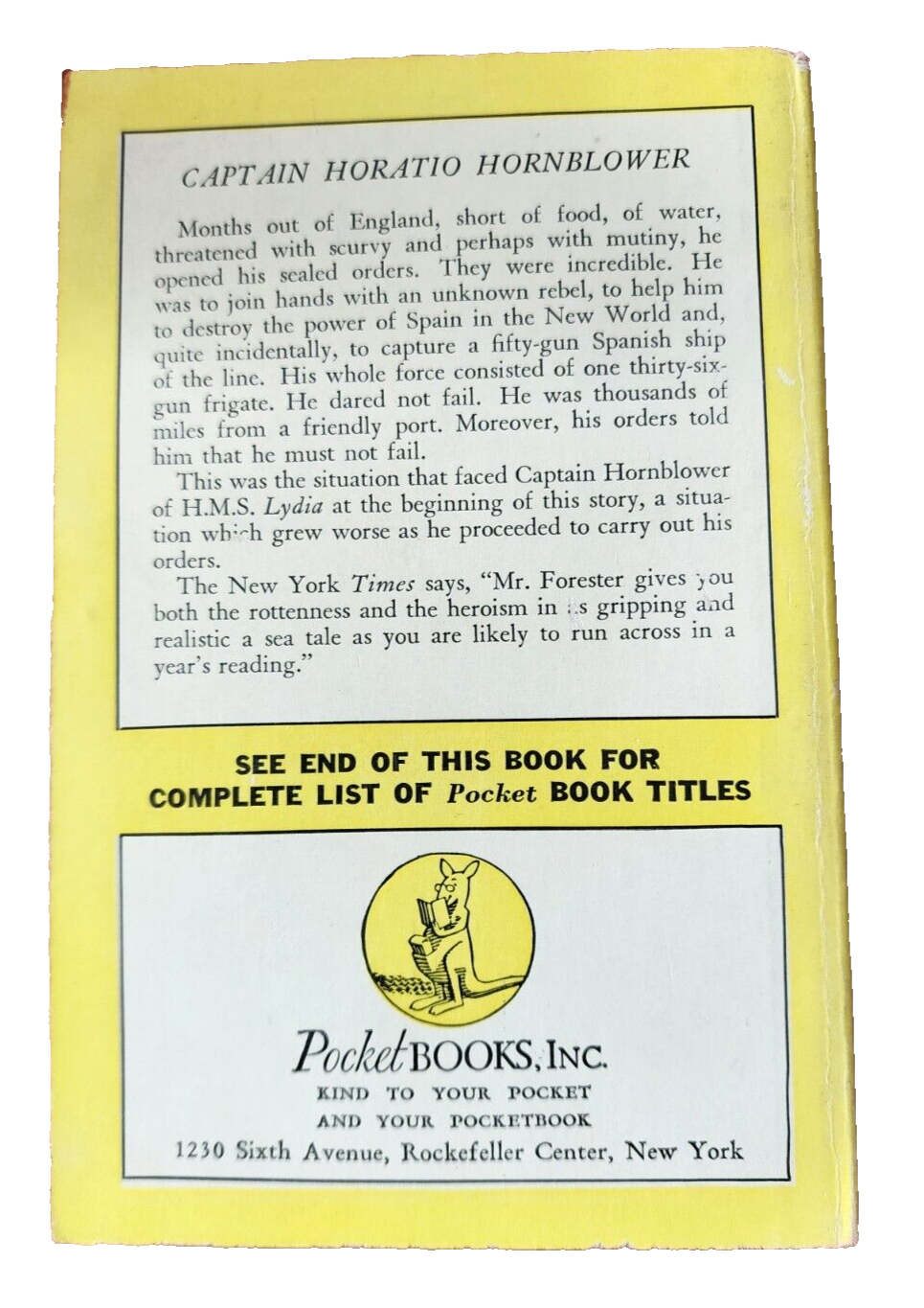 Beat to Quarters by C. S. Forester (Pocket #174 1'st print. 1942)