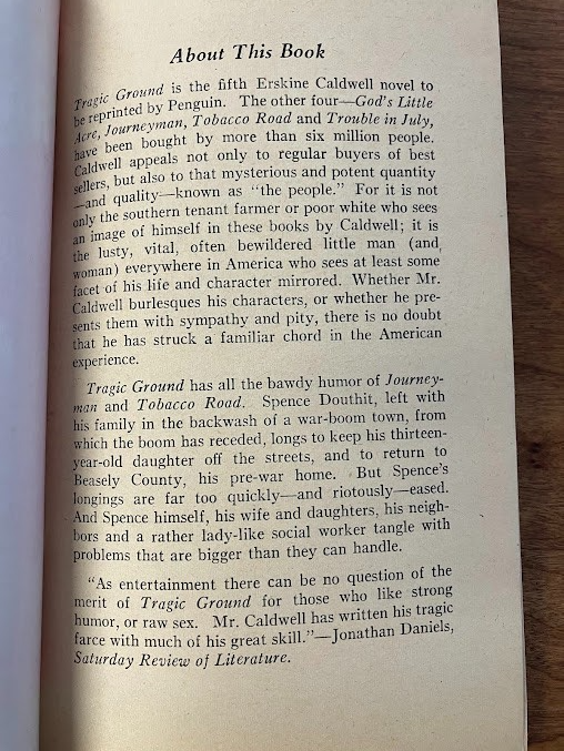 Vtg Paperbacks by Erskine Caldwell - lot of 5